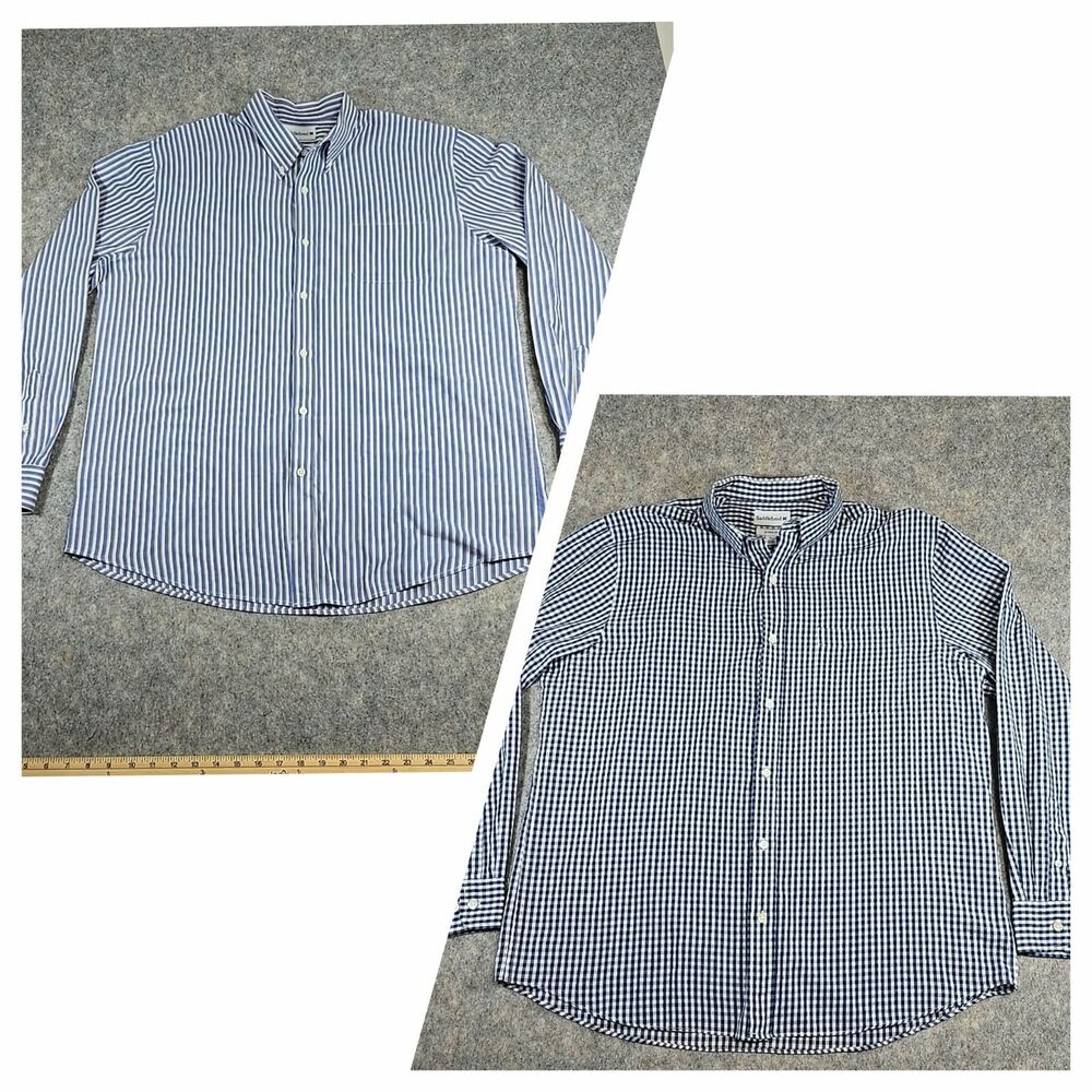 Set of 2 of Saddlebred Size XL Classic Fit Mens Long Sleeve Button Down Shirts